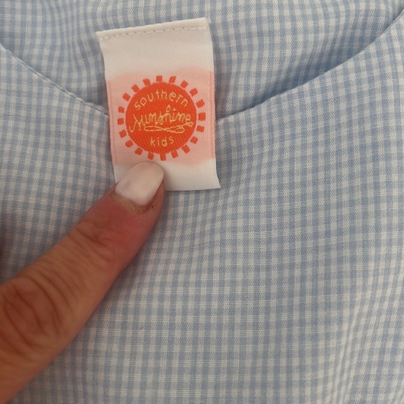 Apple smocked jon jon john john shortall in size 4t small lt blue gingham check - Picture 5 of 8